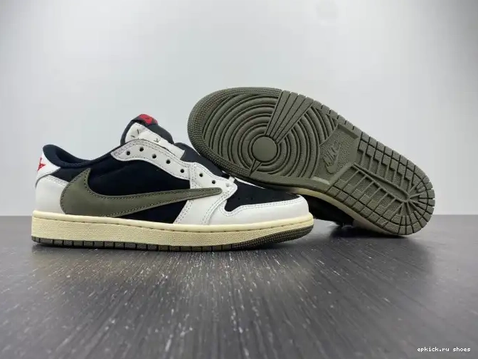 Rep WMNS Low DZ4137-106 Travis Olive Scott Air x 1 OG Jordan 0419